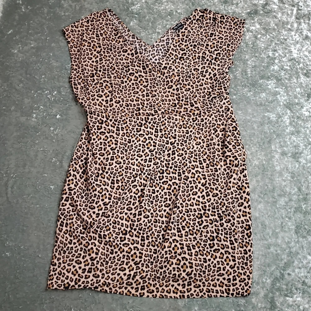 City Chic Cheetah‎ Wrap Style Dress